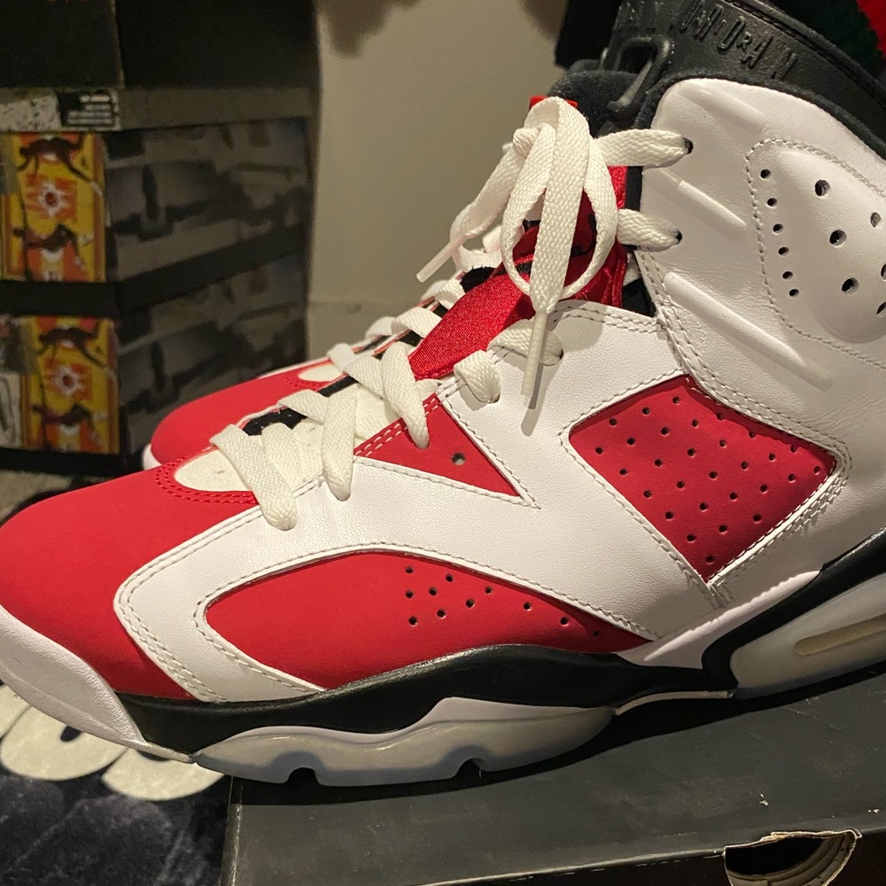 Jordan Mens Red and White Sneakers